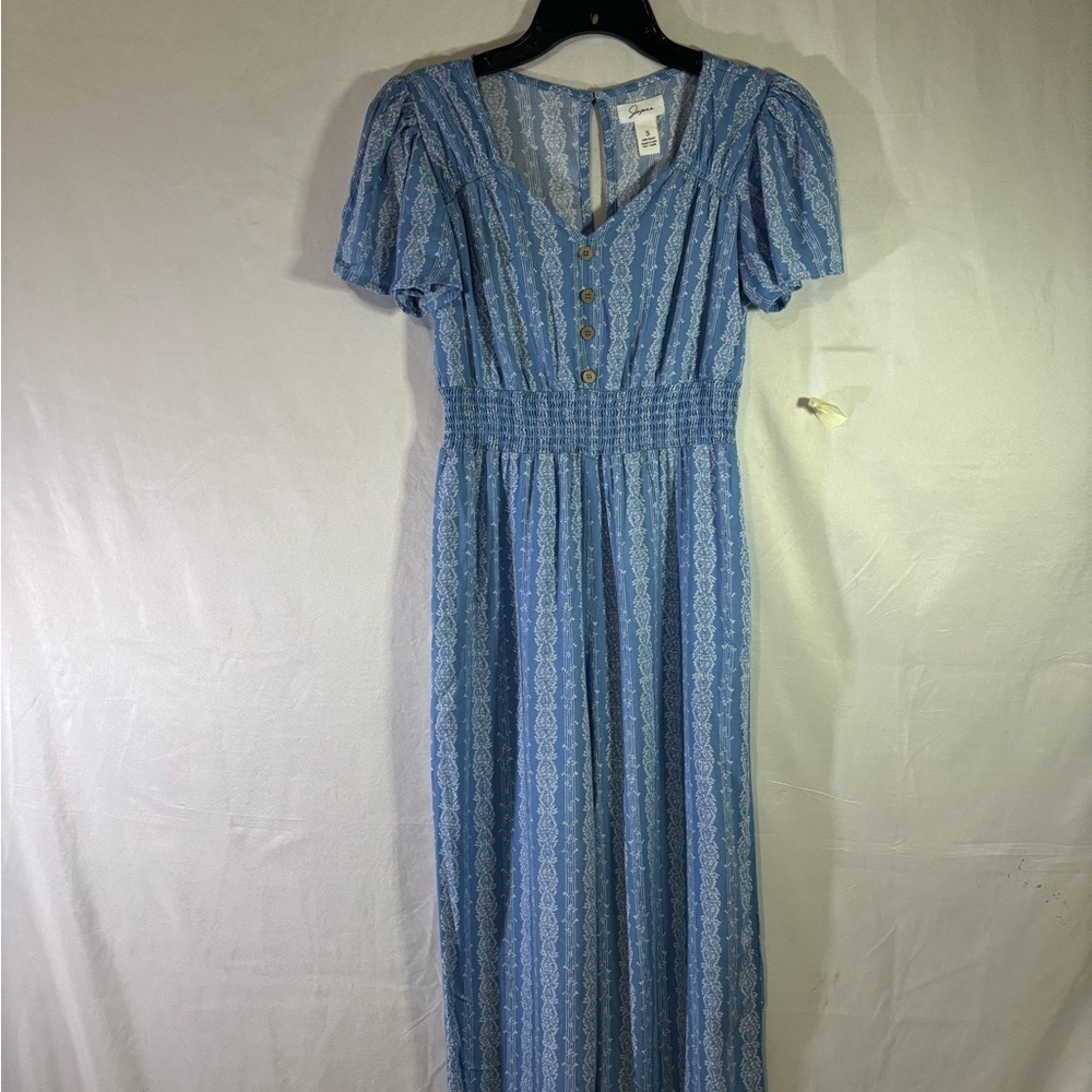 Japna Blue Patterned Jumpsuit